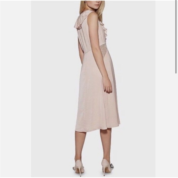 Anthropologie Avec les Filles pink slip dress, lace and ruffle details, sz small - Picture 4 of 13